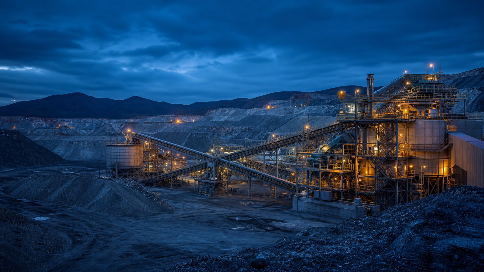 Mineral processing plant in an open-pit mine