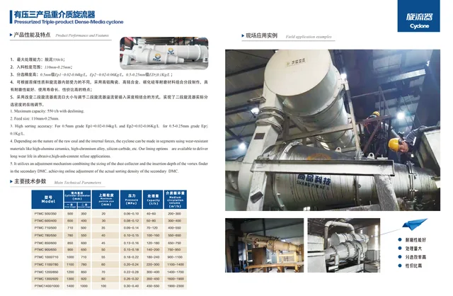 Pressurized Three-Product Dense-Medium Cyclones