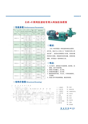 ZJE Series Filter Press Feed Pumps